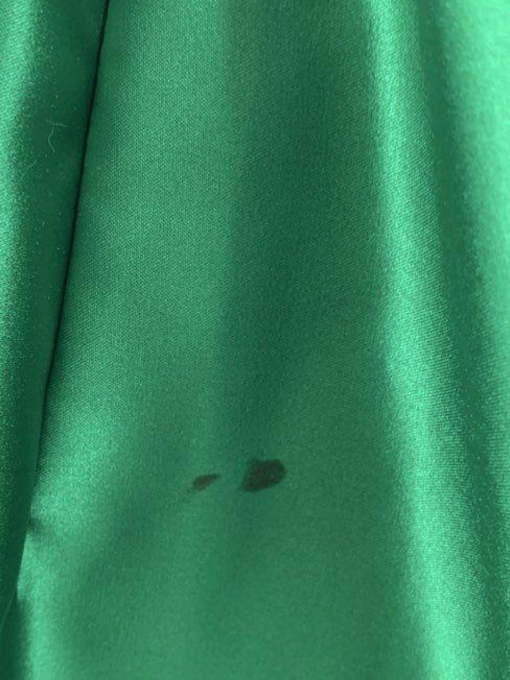 Sherri Hill Green Satin Evening Dress with Beaded Waist - Picture 2 of 3